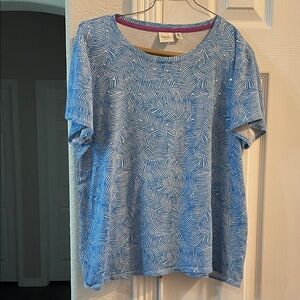 Rafealla Blue Patterned Women’s Top XL